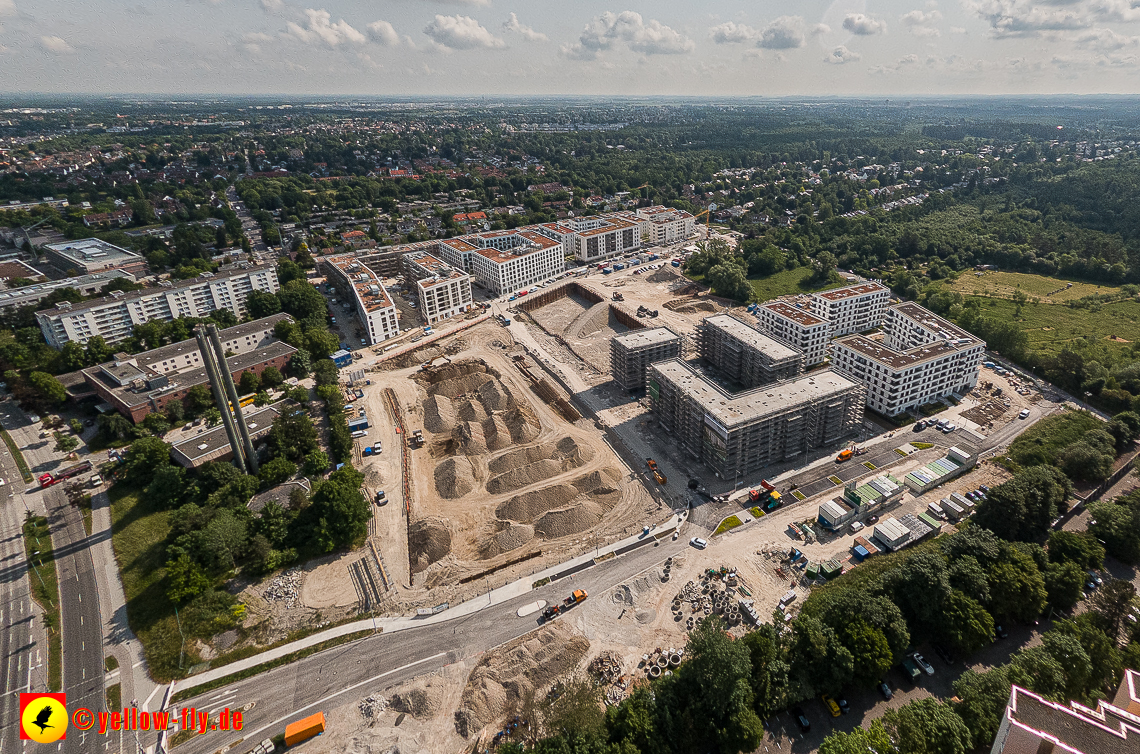 07.06.2023 - Aktuelle Luftbilder aus dem Alexisquartier und Pandion Verde in Neuperlach in München
